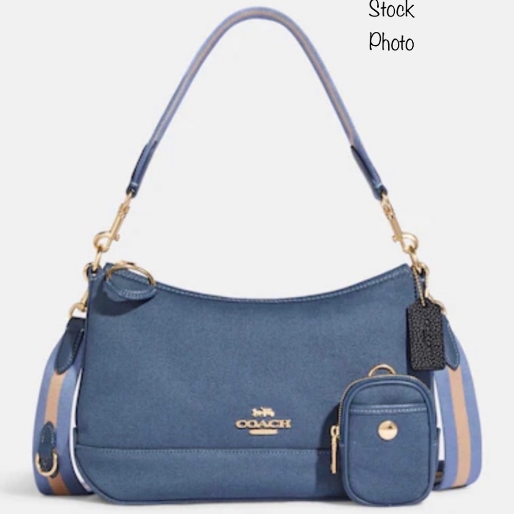 COACH Ellis Nylon Twill 2Way Shoulder/Crossbody Bag - Picture 12 of 15